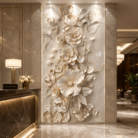 Panneau mural intérieur élégant en marbre UV haute brillance, résistant à l'humidité, pour la décoration de salons de beauté, spas et salles de massage