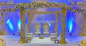 Hindu <b>Wedding</b> White Mandap Malaysia Royal Malay <b>Wedding</b> Mandap Decoration <b>Fascinating</b> South Indian <b>Wedding</b> Mandap Set - Product Image 4