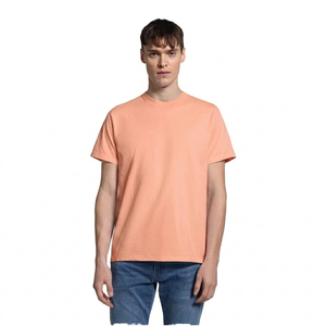 T-shirt homme en tissu premium, couleur chair unie, col rond, manches courtes, coupe classique, pour l'été, à bas prix - Product Image 1