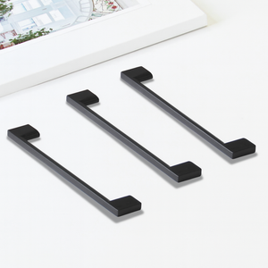 Poignées de meuble minimalistes en alliage de zinc noir, en forme de barre, durables, résistantes à la rouille, solides, pour la cuisine, la salle de bain, la chambre à coucher - Product Image 4