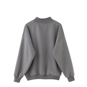 เสื้อสเวตเตอร์คอกลมสีทึบถักแขนยาวสวมใส่สบายๆในฤดูใบไม้ร่วงสำหรับผู้ใหญ่ - Product Image 2