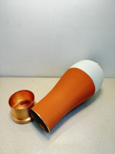 Jarra de Cobre Puro Premium con Bloques de Color, Jarra de Terracota Mate Naranja y Azul Pastel, Recipiente de Lujo para Bebidas, Artículos Metálicos para el Bienestar - Product Image 4