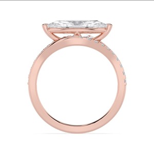 แหวนหมั้นเพชรทรงมาร์คีส์ทองคำชมพู 10K หรูหรา น้ำหนักรวม 2.30 กะรัต - Product Image 2