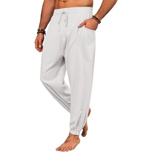 2025 <b>Men's</b> Harem Pants Casual Elastic Waist Drawstring Baggy <b>Trousers</b> 100% Cotton Summer <b>Hippie</b> Hip Hop Style Zipper Colored - Product Image 3