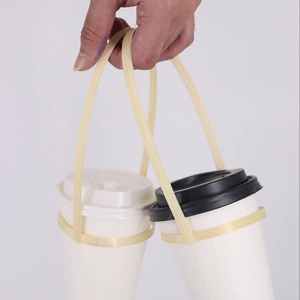 Bamboo Holder <b>Cup</b> Bamboo material <b>cup</b> holder with handle for glass mugs and daily home use Vietnam made - Product Image 1