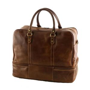 Sac de voyage en cuir véritable rétro, style vintage, sac de week-end, sac de voyage pour homme et femme, grande capacité, fermeture éclair, bagage à main LDB-0234 - Product Image 5