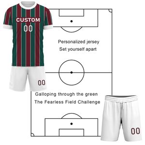 High Quality Men's Adult Soccer Uniform 100% Polyester Quick Dry & Breathable Short Sleeve O-Neck Custom Team Name - Product Image 5