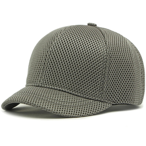 Wholesale Mesh <b>Caps</b> Unisex Mesh <b>Baseball</b> <b>Cap</b> Adjustable 6-Panel Solid Gray Outdoor Casual Hat Breathable Spring Summer Adult OEM - Product Image 1