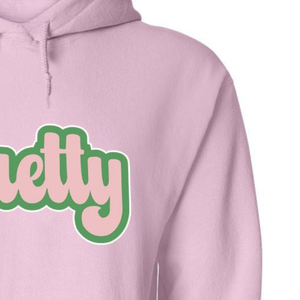 Sudadera con Capucha AKA Pretty Hoodie, Sudadera con Capucha de Felpa Premium, Ropa Personalizada para Hermandades Griegas, Sudadera Informal para Mujer, Rosa Claro y Verde - Product Image 2