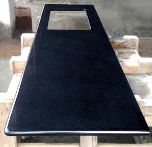 Monuments en granit Absolute Black Galaxy, taille personnalisée, petite dalle, finition lisse, poli à la flamme, moderne - Product Image 5