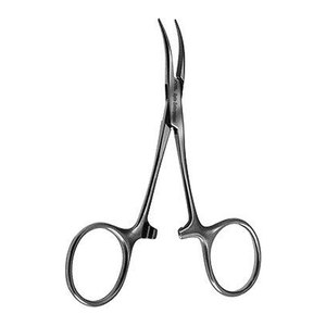 Pince hémostatique incurvée Hartman en acier inoxydable chirurgical, conçue pour le serrage précis des petites veines sanguines - Product Image 2
