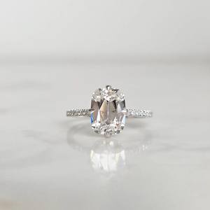 Anillo de Diamante Moissanita con Corte Cojín Antiguo de Plata de Ley 925 para Mujer, Regalo de Boda o Compromiso para Enamorados - Product Image 1