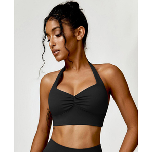 Wholesale Custom Black Amber Sports <b>Bra</b> 4 Way <b>Stretch</b> New Breathable Scrunch Design And Quick Dry Women's Gym Fitness Sports <b>Bra</b> - Product Image 1