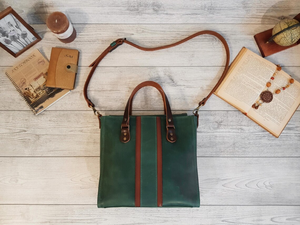 Sac fourre-tout en cuir fait main personnalisé pour enseignante, avec fermeture éclair, sac à bandoulière pour femme, cadeau élégant pour elle - Product Image 1