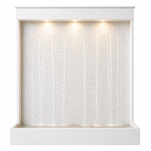 Fuente de Agua Rectangular de Piedra Blanca Premium Hecha a Mano con Luces LED |   Moderna Fuente de Agua Decorativa de Interior para Mesa - Product Image 3