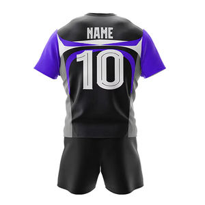 Tenue de rugby en gros, maillot d'été à manches courtes en polyester respirant pour équipes scolaires et de club, léger et à séchage rapide - Product Image 3