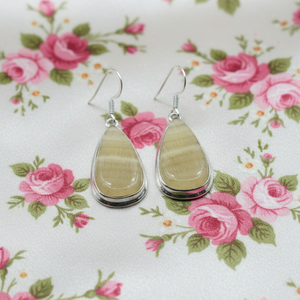 Boucles d'oreilles pendantes en agate rayée naturelle, argent sterling 925 plaqué or rose et jaune, forme goutte d'eau, pour femmes - Product Image 6