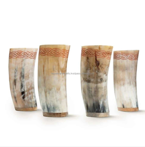 Luxurious Polished Natural Buffalo <b>Black</b> Horn Viking <b>Drinking</b> Horn <b>Glasses</b> Short <b>Glass</b> Animal Style - Product Image 6