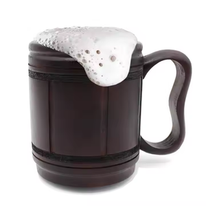 Mug en bois massif de qualité supérieure avec un design artisanal durable, tasse en bois réutilisable pour boissons chaudes et froides par Crescent Crafts - Product Image 3