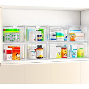 6 Pack Acrylic Storage Bins Small <b>Stackable</b> <b>Drawers</b> for Bathroom Makeup or Kitchen Vanity <b>Plastic</b> Desktop & <b>Drawer</b> Organizer - Product Image 5