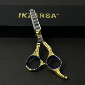 Stainless Steel Hair Thinning <b>Scissors</b> Gold Plated Salons Use High-Precision Texturizing Sharp Teeth Hair Dressing Barber Shears - Product Image 1