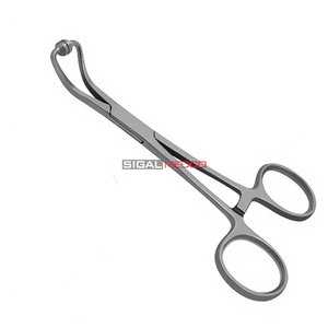 Hoff Towel <b>Clamp</b> Forceps 5.25 Inch Curved Rounded Cross Serrated Stainless Steel Surgical Instrument Reusable Medical Manual - Product Image 2