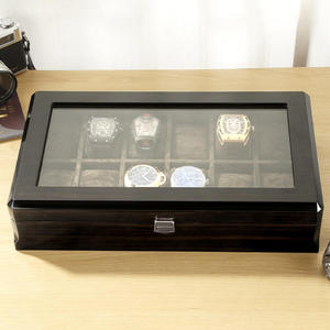Wooden <b>Watch</b> Display Box Glass Window Multi Slot <b>Watch</b> Case <b>Rectangular</b> Collector Storage Box - Product Image 4