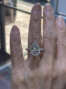 2.0 Ct Pear Cut Moissanite Diamond 14k Solid Gold Engagement <b>Ring</b> Customize Luxury Fine Jewelry <b>Ring</b> For Her Anniversary Gifts - Product Image 3