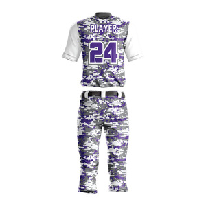 Digicam Men's <b>Baseball</b> Uniform Set Sublimated Camouflage Jersey Pants Moisture Wicking Anti-Bacterial Front Short Sleeve Regular - Product Image 2