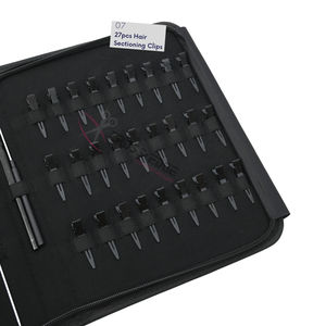 Kit de herramientas para extensiones de cabello negro: Alicates de crimpado de 2 orificios, Gancho para tirar el cabello, Peine de cola, Agujas de costura para separar el cabello, Mini tijeras - Product Image 4