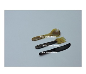 Horn Handmade Waterproof Eco-Friendly <b>Salad</b> <b>Tools</b> Serving Spoon Mirror Polish Antique Design Multifunction for Camping Wedding - Product Image 6