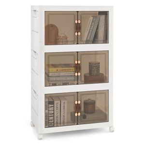 Stackable <b>Storage</b> <b>Bins</b> with Lockable Wheels for Cabinet Organizers - Product Image 5