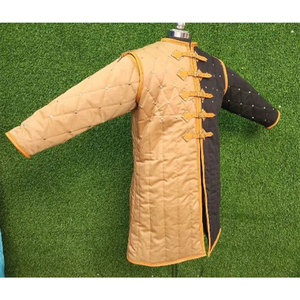 Medieval Padded Gambeson Coat Two-Tone Color Cotton Canvas Aketon Armor Training Thick Padded Doublet For LARP Cosplay - Product Image 3