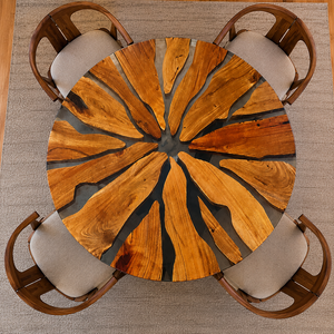 Luxury Clear <b>Epoxy</b> Resin <b>Coffee</b> <b>Table</b> | Handmade Transparent Resin <b>Table</b> | Modern Eco-Friendly Design Agra Heritage Marble - Product Image 2
