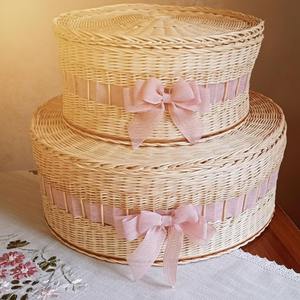 Juego de 3 Cestas Redondas Tejidas con Lazo Rosa, Ideales para Cestas de Regalo, Bodas, Damas de Honor y Almacenamiento Decorativo - Product Image 6