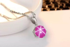 <b>Ruby</b> Star Pendant <b>Necklace</b> 925 Sterling Silver Pink Lindy Star Jewelry Natural <b>Ruby</b> Star Gemstone <b>Necklace</b> for Women Gift - Product Image 4