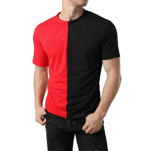 T-shirt décontracté pour homme, coupe classique, 100 % coton, design tendance, bicolore personnalisé, vente en gros - Product Image 1