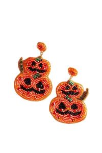 Pendientes de gota bordados de Halloween Mardi Gras Premium elegantes Cuentas de semillas de alta calidad que detallan la artesanía de Hiba Enterprises - Product Image 5