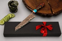 Couteau de chef en cuivre damas forgé à la main avec étui - Couteau de cuisine en acier Cu Mai sur mesure, tranchant comme un rasoir, couteau professionnel