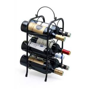 Modern Acacia Wood Wine Rack - 8 Bottle Geometric Countertop Display Holder, Minimalist <b>Tabletop</b> Wine <b>Storage</b> Shelf Organizer - Product Image 6