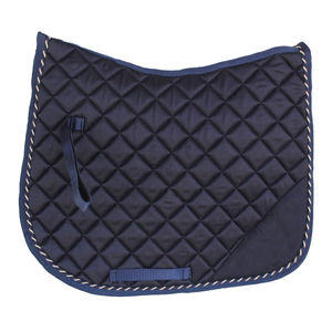 Tapis de selle professionnel matelassé bleu marine en polyester avec doublure polaire et sangle de maintien, idéal pour l'équitation – Vente chaude - Product Image 3
