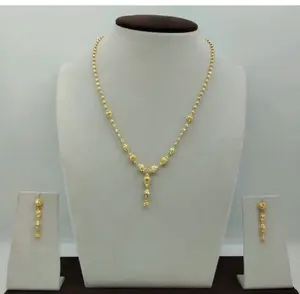 Elegantes Pendientes de Perlas Doradas Dokiyu con Gotas Esféricas Texturizadas, Combinan con Pendientes Delicados de Triple Perla, Estilo Étnico Tradicional - Product Image 1