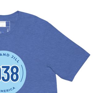 T-shirt unisexe bleu chiné à motif, col rond, en coton doux, manches courtes, décontracté, mode quotidienne, streetwear - Product Image 5