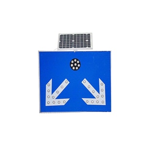 Señal de Tráfico Reflectante Solar, Flecha Direccional Azul, Señal de Advertencia Vial para Obras de Construcción - Product Image 1