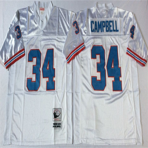 Maillots de football vintage 1 Warren Moon 34 Earl Campbell 9 Steve McNair 74 Bruce Matthews Bleu Blanc Homme - Product Image 3