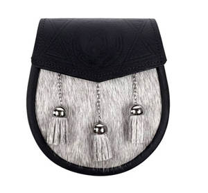 Accessoire de tenue écossaise pour homme, écologique, en acier inoxydable et cuir, Sporran des Highlands - Product Image 1