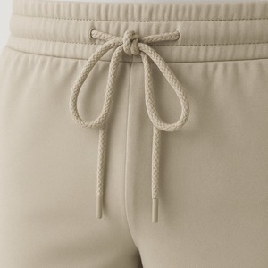 Pantalones Cortos de Algodón Personalizados para Hombre, con Borde sin Rematar, Estilo Vintage Lavado y Desteñido, Estilo Urbano, Cintura Media con Cordón Ajustable - Product Image 4