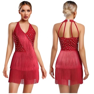 Combinaison de <span class=keywords><strong>danse</strong></span> pour femmes <span class=keywords><strong>Justaucorps</strong></span> à franges pour Latin Tango Salsa Jazz Costume Stage Competitions Lyrical Modern Dance Costume - Product Image 2