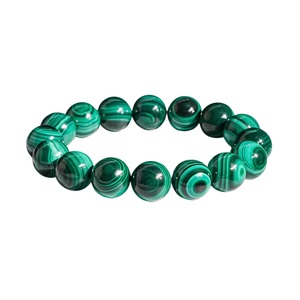 Bracelet extensible en perles personnalisées de 8 mm, 10 mm, 6 mm, 12 mm, en malachite verte de qualité AAA, pierres précieuses rondes, bijoux naturels de guérison pour hommes et femmes, vente en gros - Product Image 1