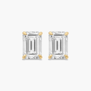 Elegant Emerald Cut Moissanite 925 <b>Silver</b> <b>Stud</b> Earrings With Rectangular Brilliant Stones In Setting For Women Luxury Jewelry - Product Image 1